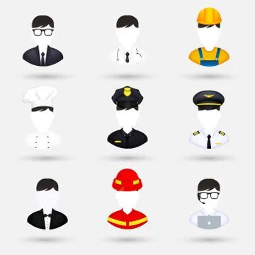 Profession icons set Stock Illustration