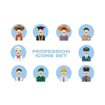 Profession Icons Set Stock Illustration
