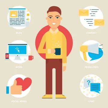 Profession: Manager. Vector illustration, flat style Stock Illustration