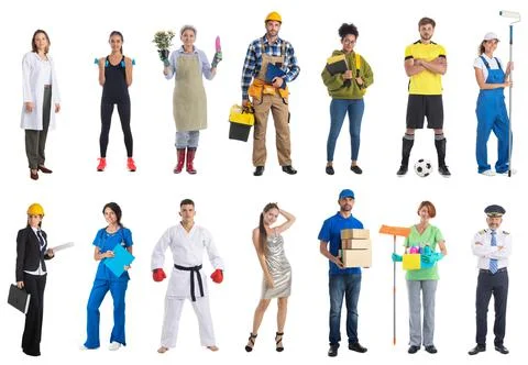 Profession people set on white Stock Photos
