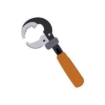 Profession pipe wrench cartoon vector illustration Stock Illustration