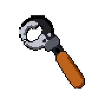 Profession pipe wrench pixel art vector illustration Stock Illustration
