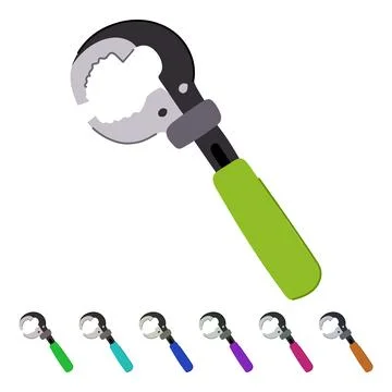 Profession pipe wrench vector cartoon graphic Stock Illustration