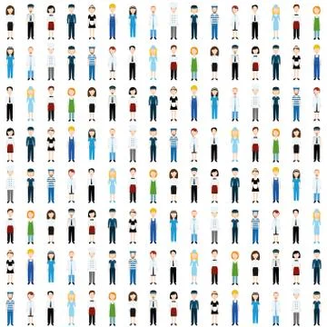Profession seamless pattern Stock Illustration