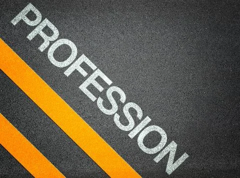 Profession text writing road asphalt Stock Illustration