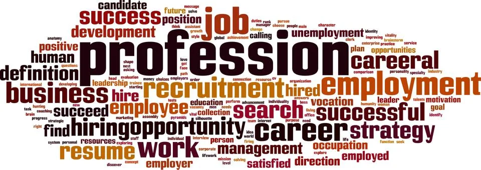 Profession word cloud Stock Illustration