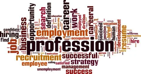 Profession word cloud Stock Illustration