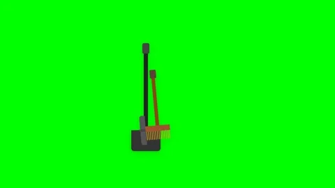 Professional 2D Flat Dustpan and Brush Sweeping Animation with Closing Lid .. Stock Footage 346612917