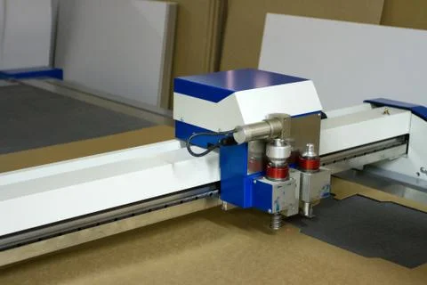 Professional 3d laser cutting plotter on factory Stock Photos