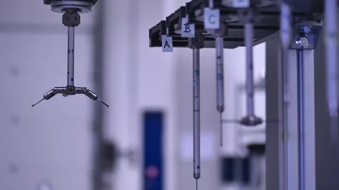 Professional 3D Measuring Machine, Close up, Tool Changing, CNC Measurement 動画素材 124580518