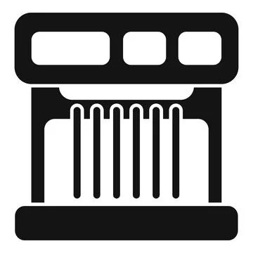 Professional 3d printer printing new object icon Stock Illustration