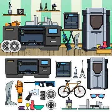 Professional 3D printing イラスト素材