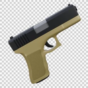 Professional 3D Visualization of a Glock Firearm for Defense Stock Illustration