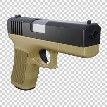 Professional 3D Visualization of a Glock Firearm for Defense Stock Illustration