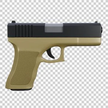 Professional 3D Visualization of a Glock Firearm for Defense Stock Illustration