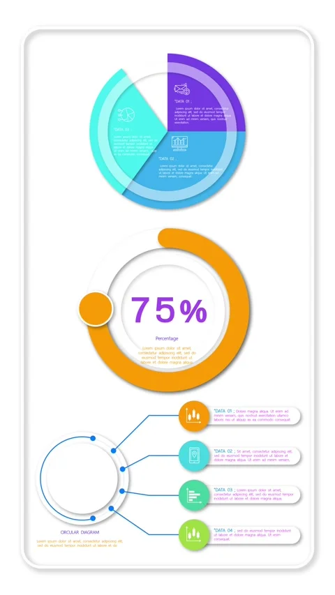 Professional 4K Charging Pie and Donut Chart Animation on White Background Stockbeeldmateriaal 289808926