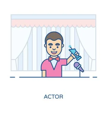 Professional Actor Avatar Stock Illustration
