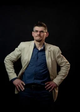 Professional actor performs emotions of depressed guy Stock Photos