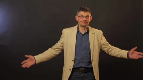 Professional actor plays role of sad guy at dress rehearsal Stock Footage 135390908