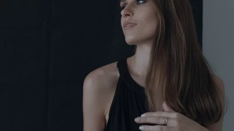 Professional actress and model posing on camera. Stock Footage 93253518