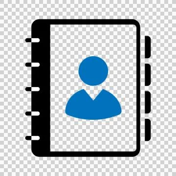 A professional address book icon featuring a user profile. 스톡 일러스트