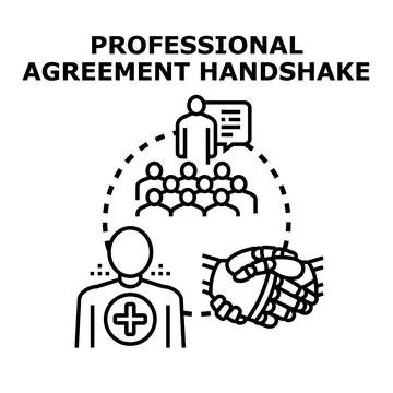 Professional agreement handshake between human and robot icon Stock Illustration
