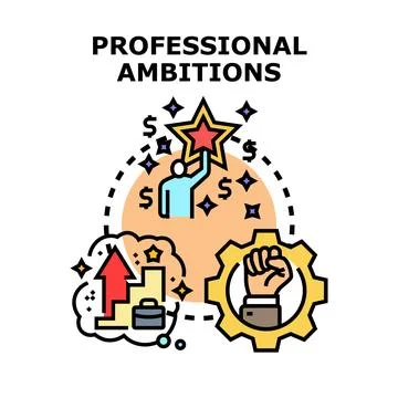 Professional ambitions developing career goals achieving success steps Stock Illustration