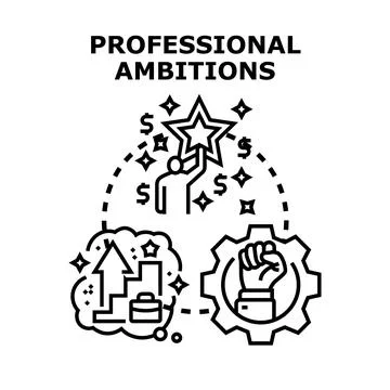 Professional ambitions developing career goals achieving success steps Stock Illustration