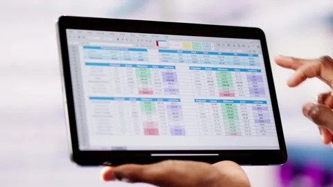 Professional Analyst Employee Using Spreadsheet Data Stock Footage 274774294