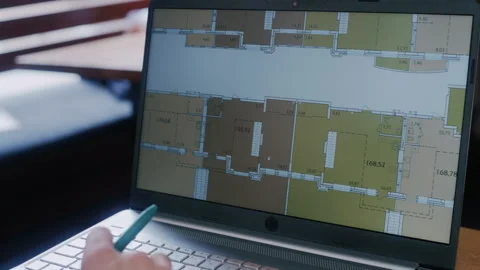 Professional Analyzing Digital Apartment Layout Video stock 313336309