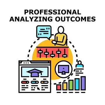 Professional analyzing outcomes, education, and business data Stock Illustration