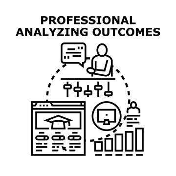 Professional analyzing outcomes, education, and business data Stock Illustration