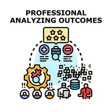Professional analyzing outcomes vector concept illustration Stock Illustration