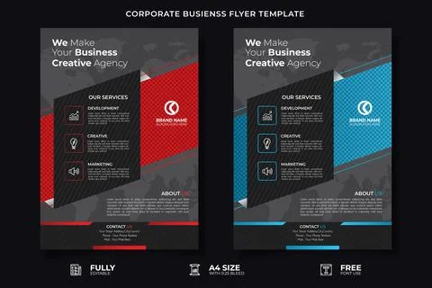 Professional And Creative Corporate Business Flyer Template. Stock Illustration