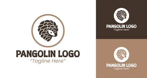Professional and Creative Pangolin Logo Designs for Branding and Businesses Stock Illustration