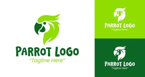Professional and Creative Parrot Logo Designs for Branding and Businesses Stock Illustration