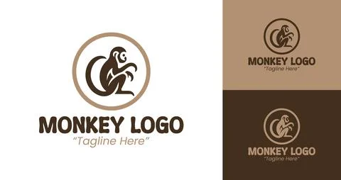 Professional and Stylish Monkey Logo Designs Stock Illustration