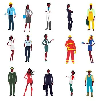 Professional and uniforms Ilustración de archivo