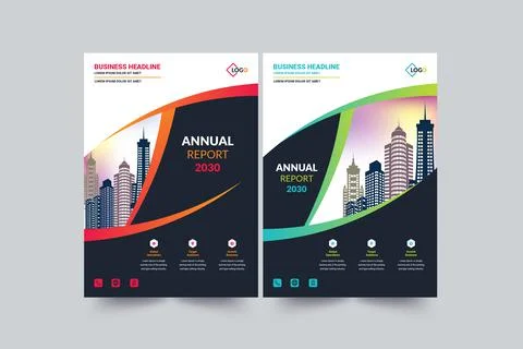 Professional Annual Report Layout Template. Creative &amp; Trendy design Stock Illustration