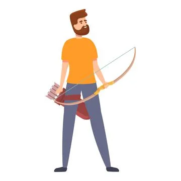 Professional archer icon cartoon vector. Archery winner Illustrazione stock