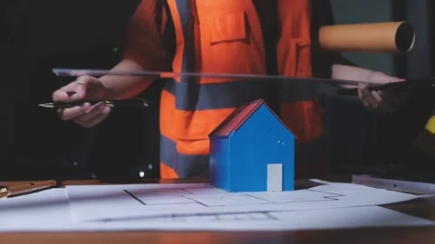 Professional architect designer structural engineer team colleagues working.. Stock Footage 336210561