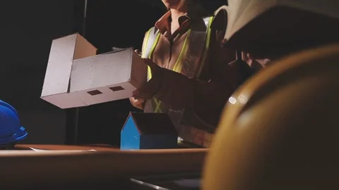 Professional architect designer structural engineer team colleagues working.. Stock Footage 336210651