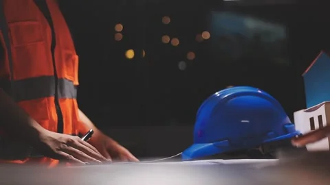 Professional architect designer structural engineer team colleagues working.. Stock Footage 336211011