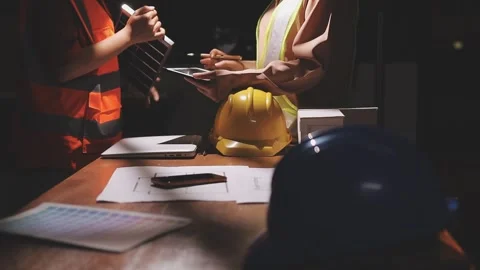 Professional architect designer structural engineer team colleagues working.. Stock Footage 336211204