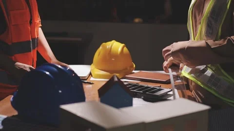 Professional architect designer structural engineer team colleagues working.. Stock Footage 336211284