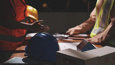 Professional architect designer structural engineer team colleagues working.. Stock Footage 336211305