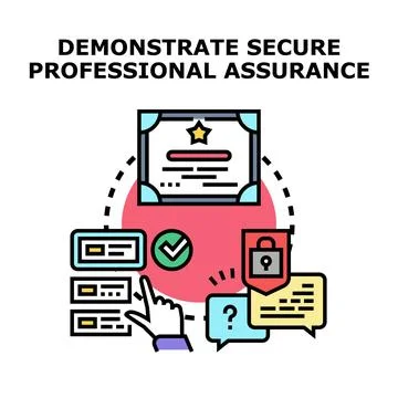 Professional assurance demonstrating data security and certified expertise Stock Illustration
