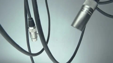 Professional audio cable with XLR plug Stock Footage 130588570