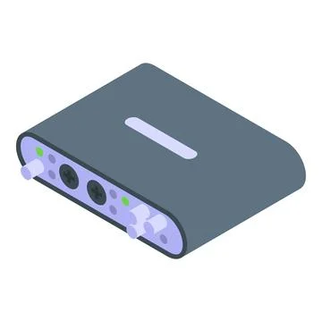 Professional audio interface recording device for music production Stock Illustration
