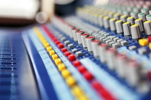 Professional audio mixing concole. Foto stock